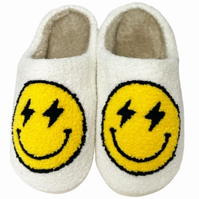 Slippers Vs Flip Flops SF-1120 Yellow Lightening Smile Slippers White