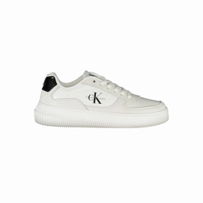 Reef Sneakers Calvin Klein Sleek White Lace-Up Sneakers with Contrast Details
