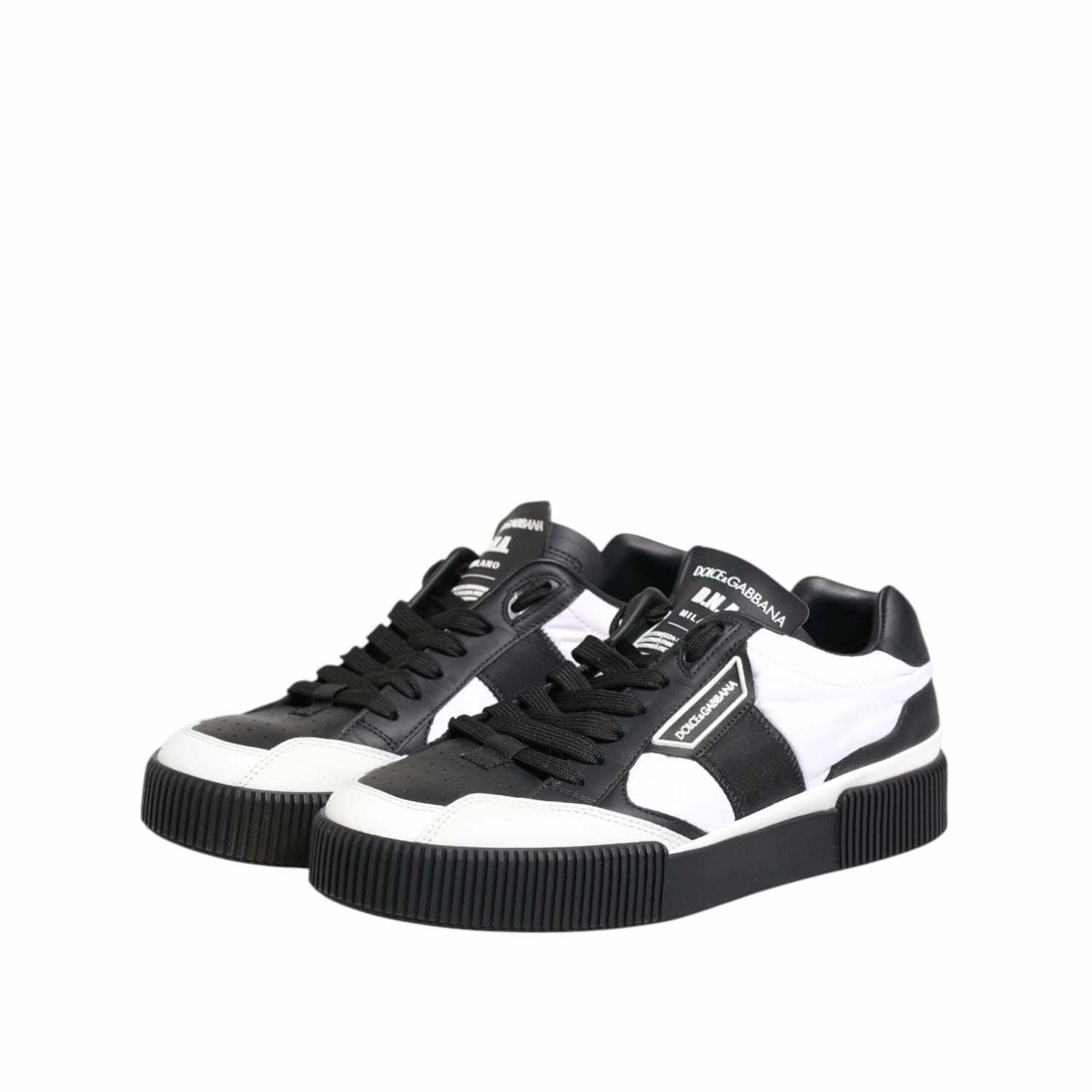Dolce & Gabbana Black White Leather MIAMI Low Top Sneakers Shoes Best Summer Sneakers
