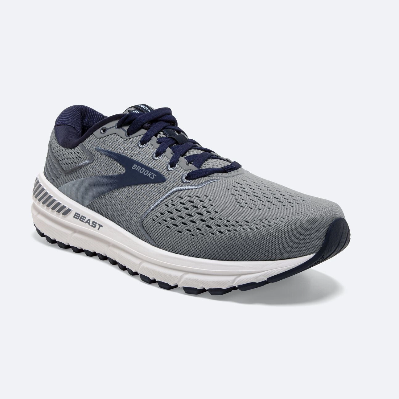 Comfy Running Shoes Brooks Mens Beast 20 Wide- Blue/Grey/Peacoat (1103272E491)