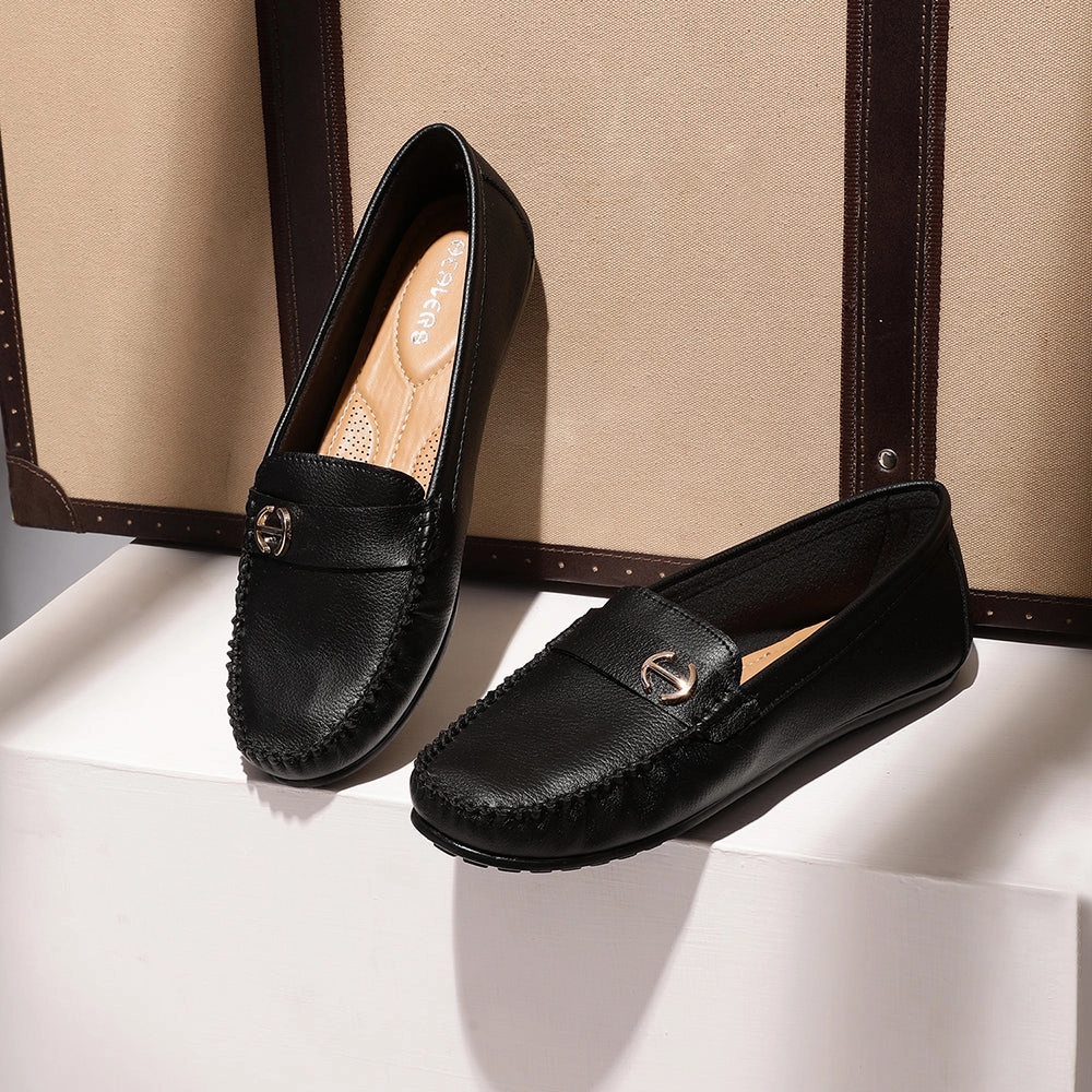 Healers Casual Black Loafers For Women GI-SD-301 By Liberty Prada Loafers