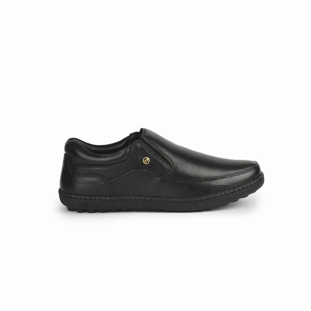 Healers Formal (Black) Non lacing Shoes For Men ER-38 By Liberty Cheetah Flat Shoes