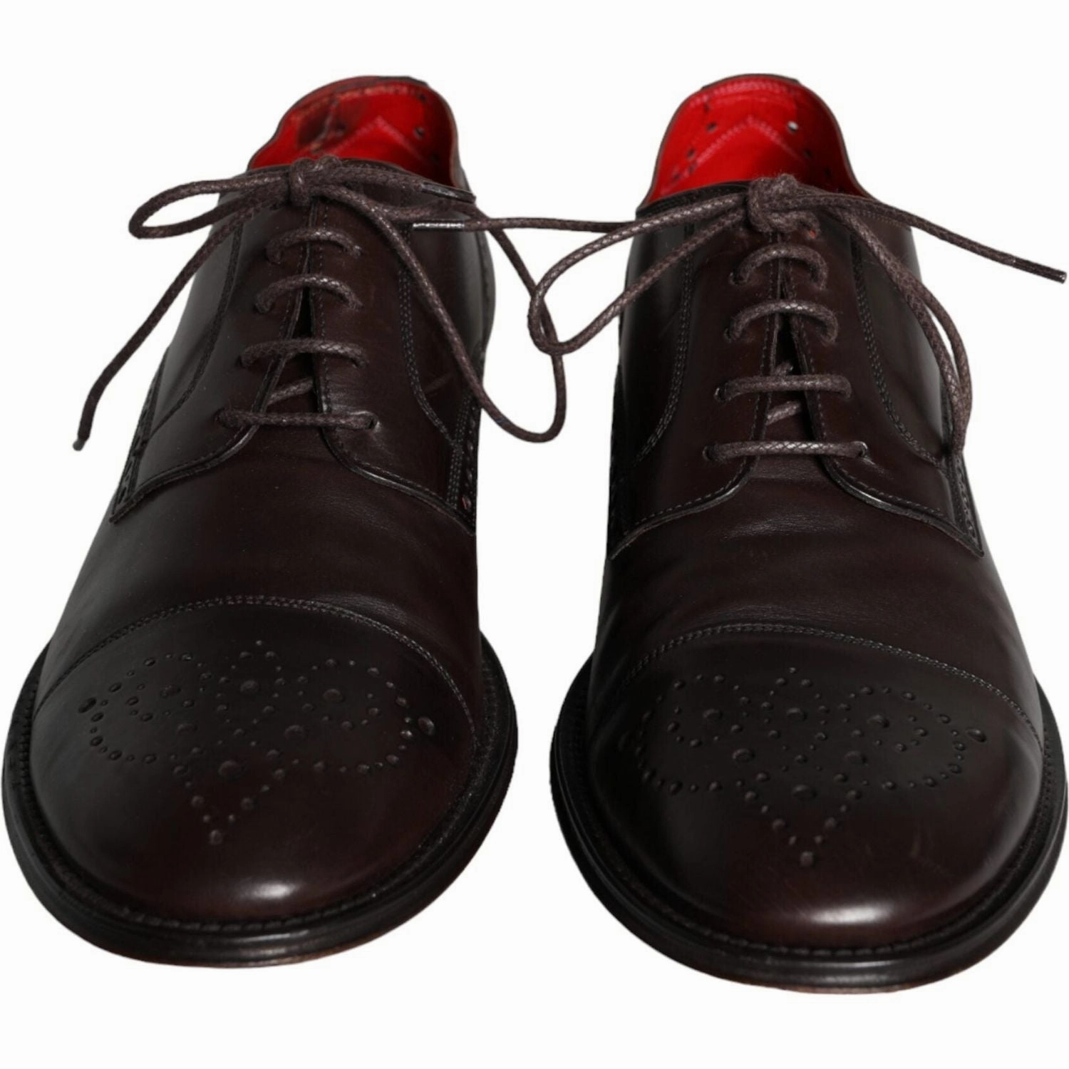 Dolce & Gabbana Brown Calfskin Leather Lace Up Oxford Shoes Recycled Flat Shoes