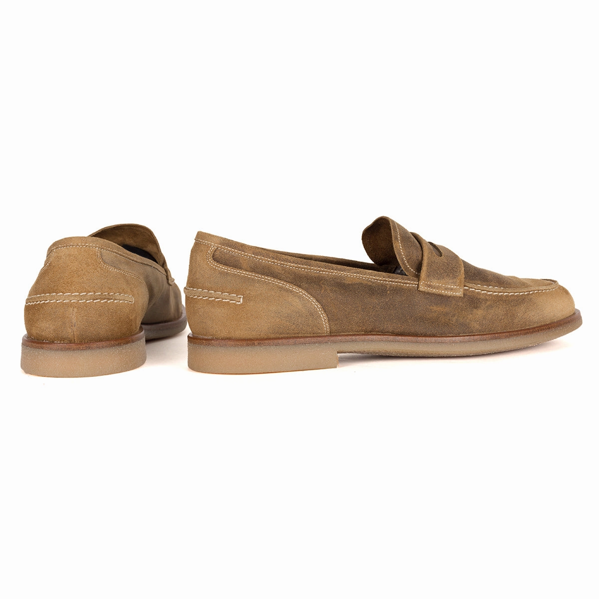 Versace Gianni Ribbon Leather Loafers HOMER 89006<br>Desert brown loafer