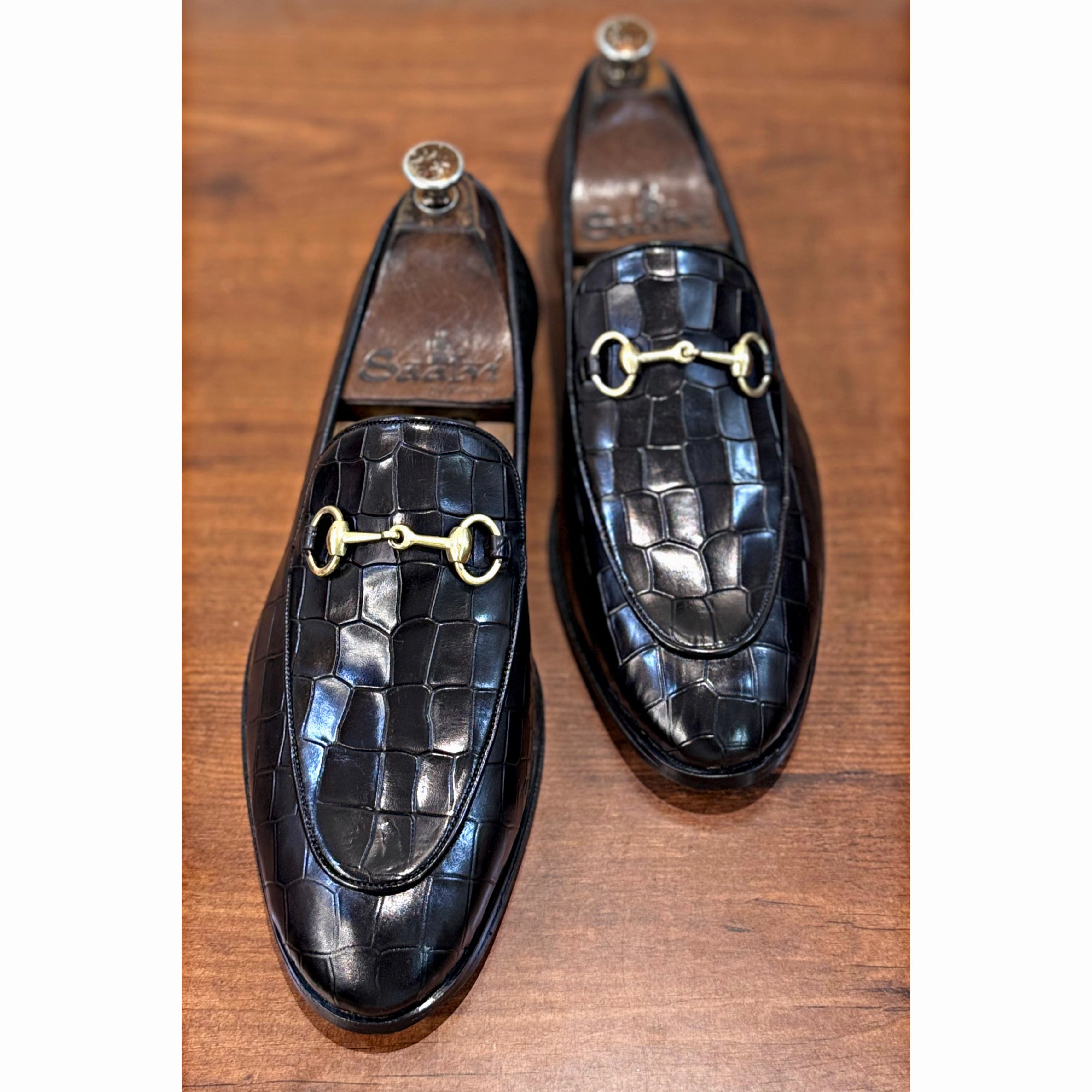 Sanuk Slip On Loafers Horsebit Loafers - Croco Blk