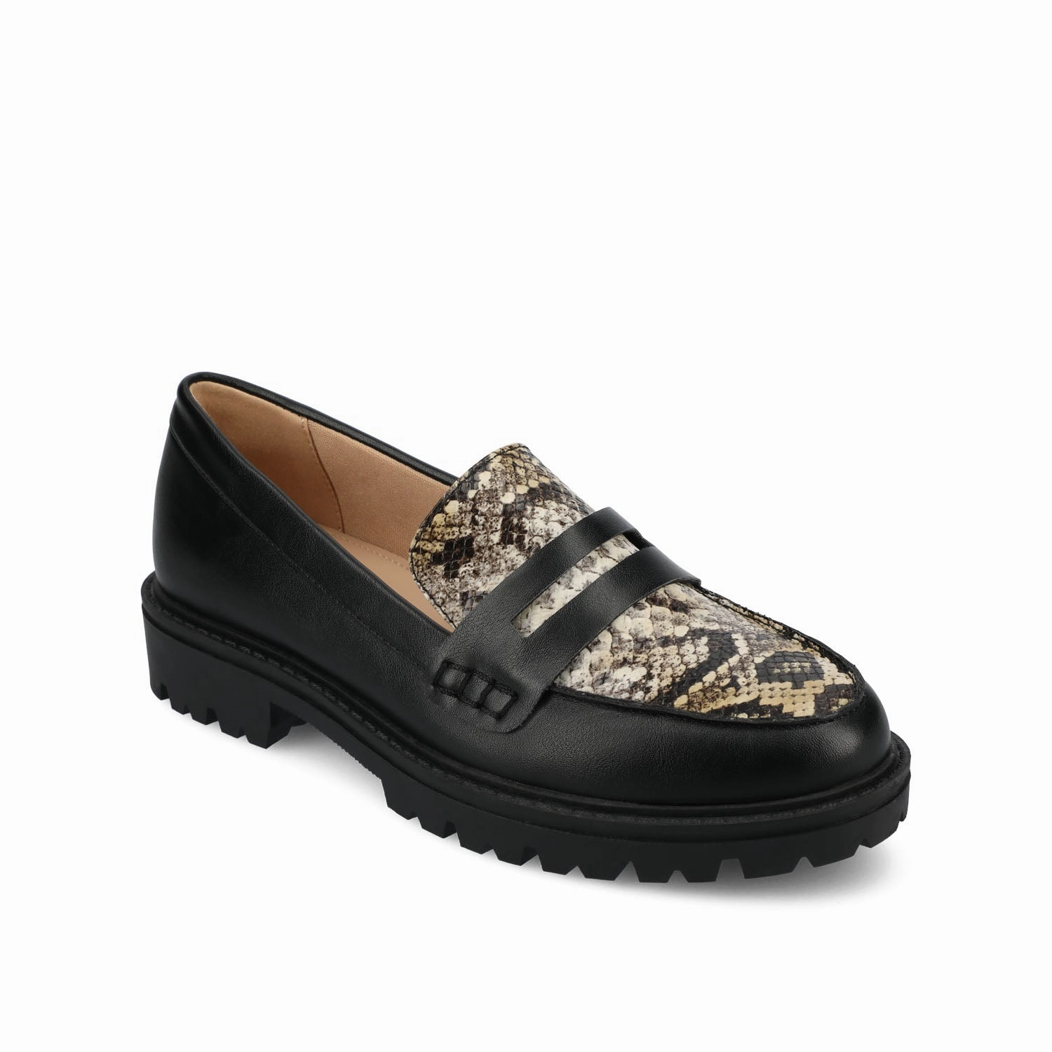 Light Brown Loafers KENLY LOAFER FLATS IN SNAKE