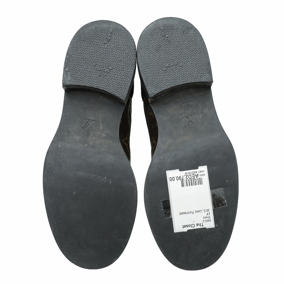 Louis Vuitton Monogram Black Wonderland Flat Ranger Boot 36.5 Flat Shoes Made In Italy