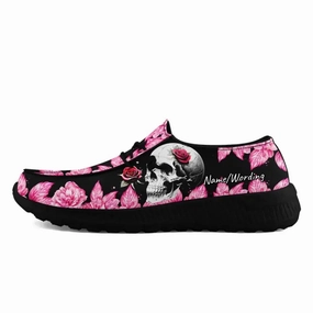 Aime Leon Dore Taverna Loafers Corporate Gifts,Personalized Skull and Flower Shoes, Custom Canvas Loafer Shoes, Comfy Walking Shoes