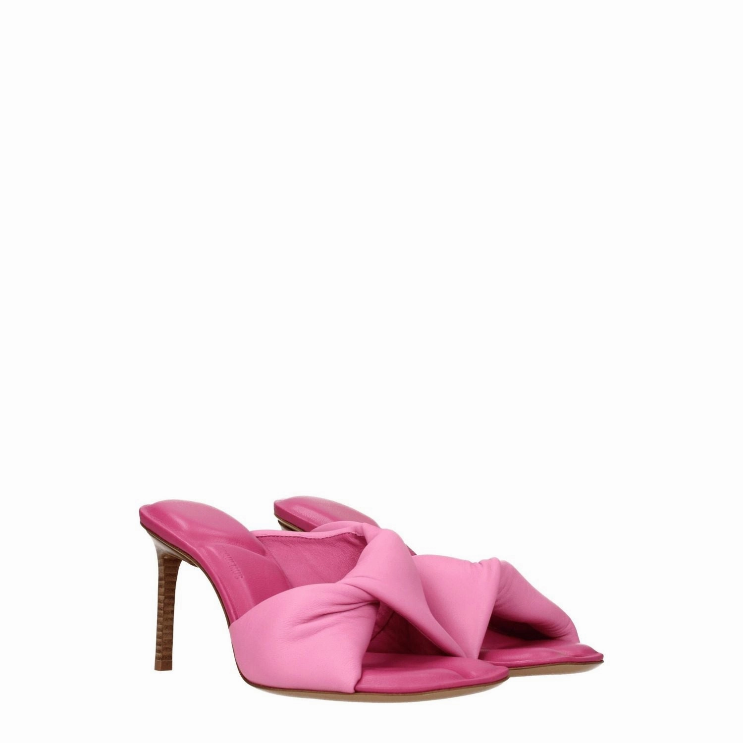Jacquemus Pink Leather Stiletto Heel Sandals Leather Sandals Strap
