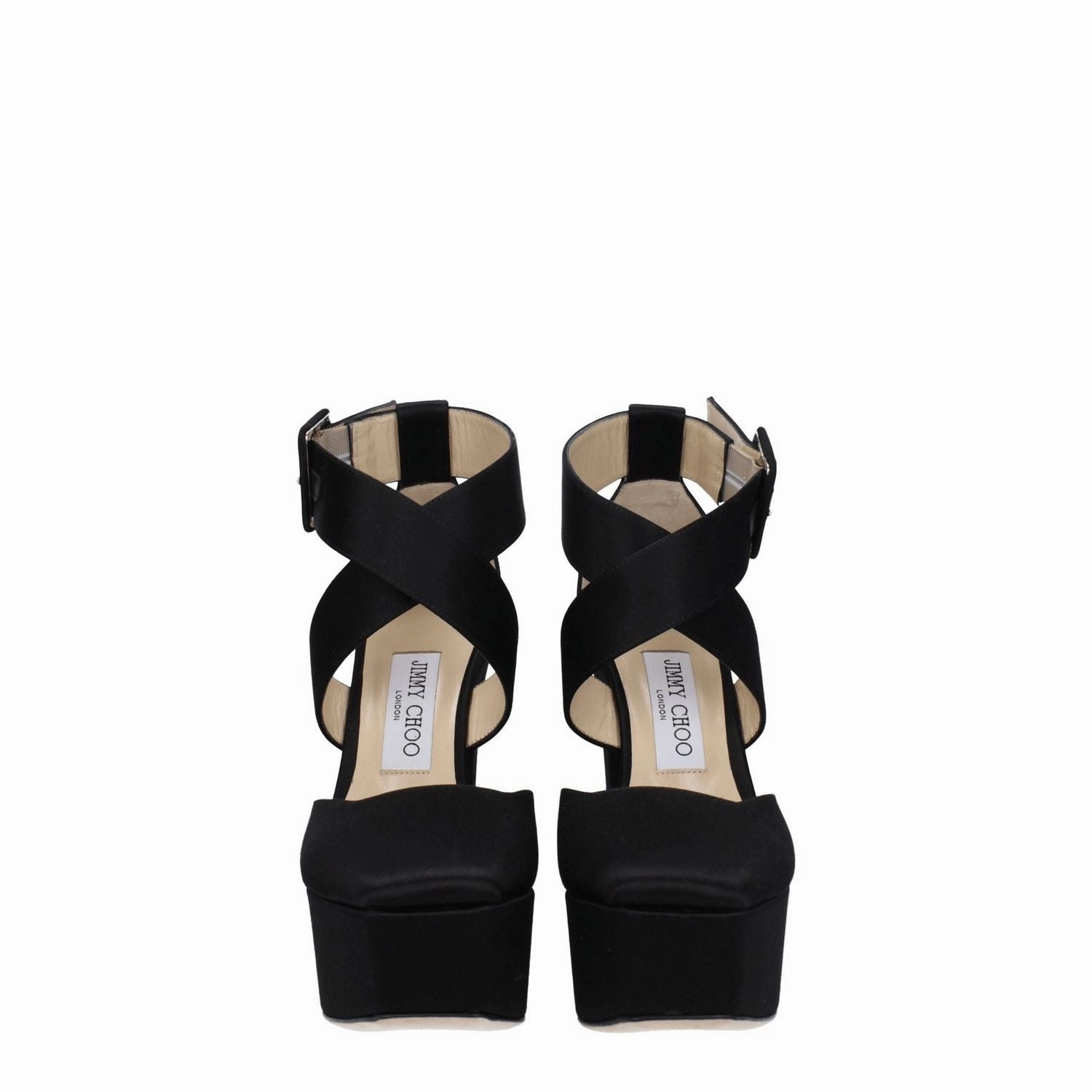 Jimmy Choo Black Satin Platform Sandals Sandals Cover Bunions