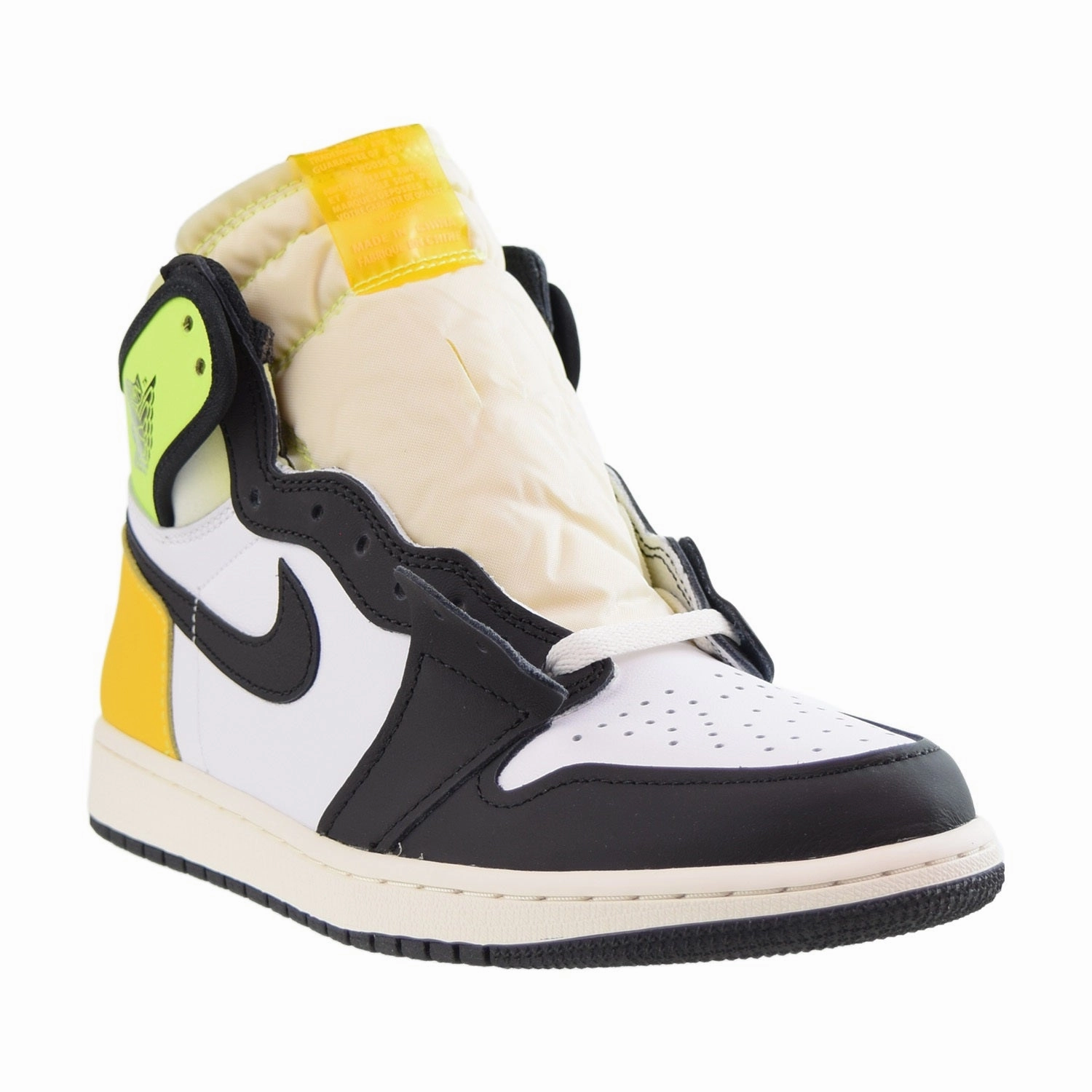Leather Slip On Casual Shoes Jordan 1 Retro High Men's Shoes White-Black Volt-University Gold