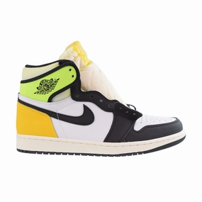 Jordan 1 Retro High Men's Shoes White-Black Volt-University Gold Casual Shoes On Suit