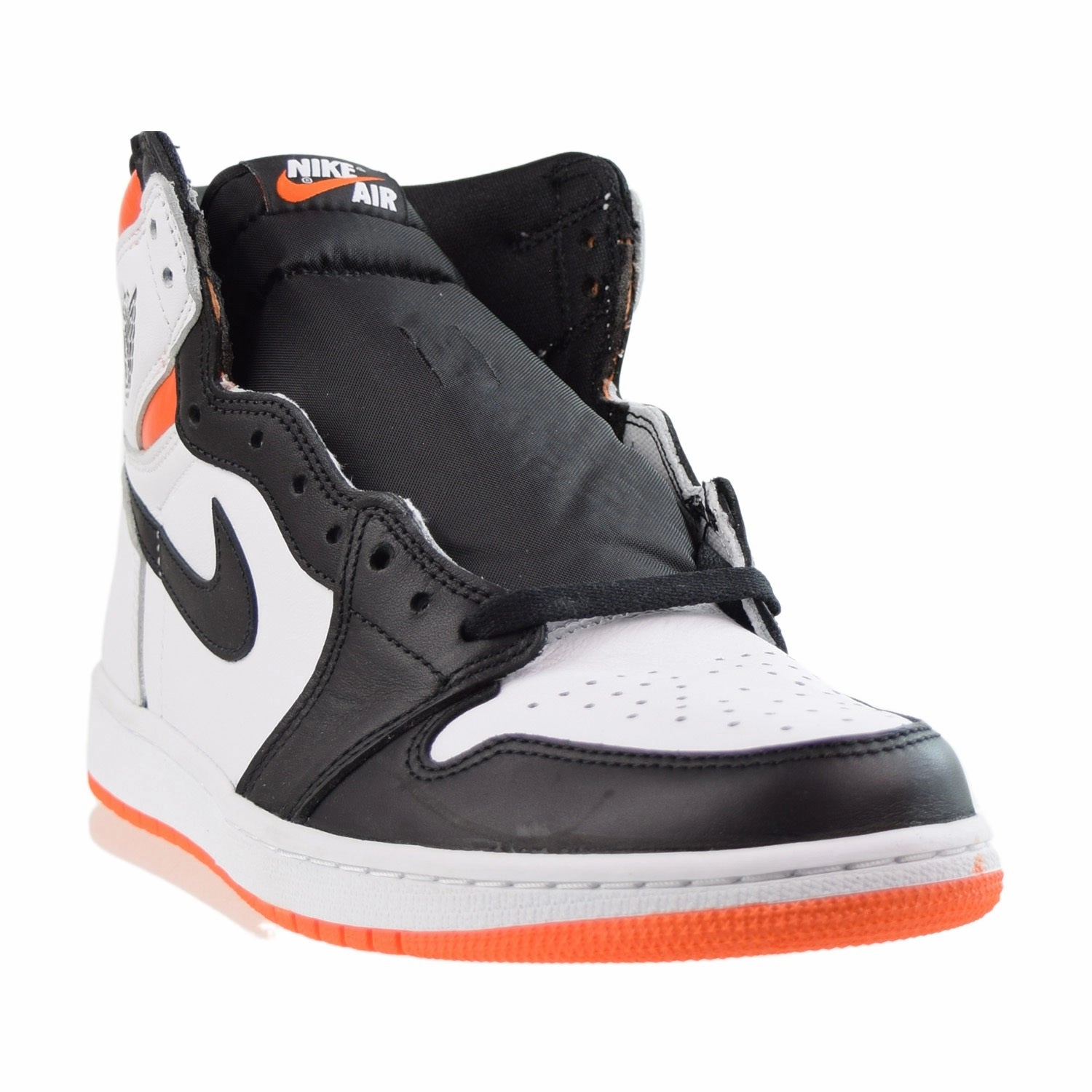 Jordan 1 Retro High Men's Shoes White-Electro Orange-Black Roshe One Premium Casual Shoes