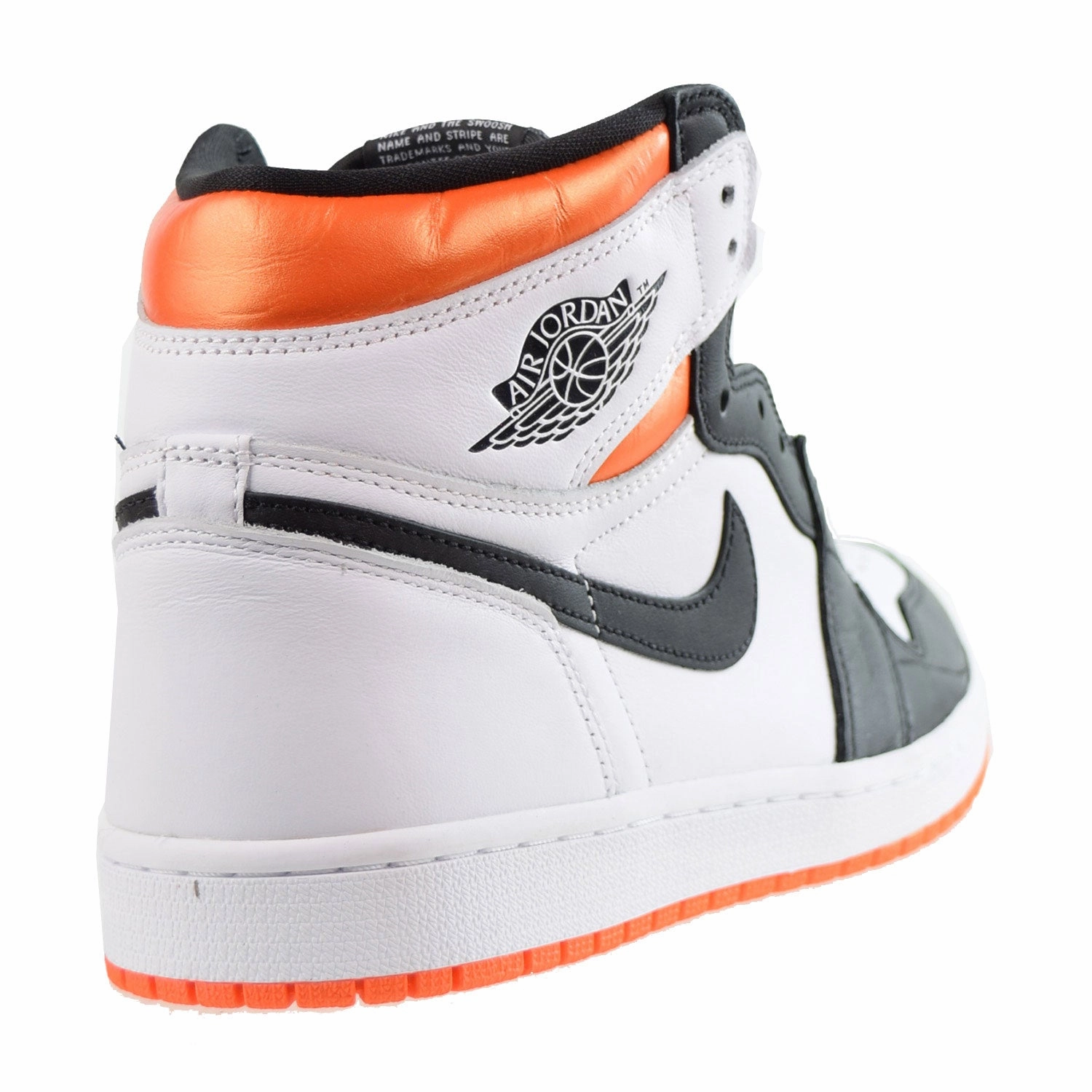Jordan 1 Retro High Men's Shoes White-Electro Orange-Black Semi Formal Casual Shoes
