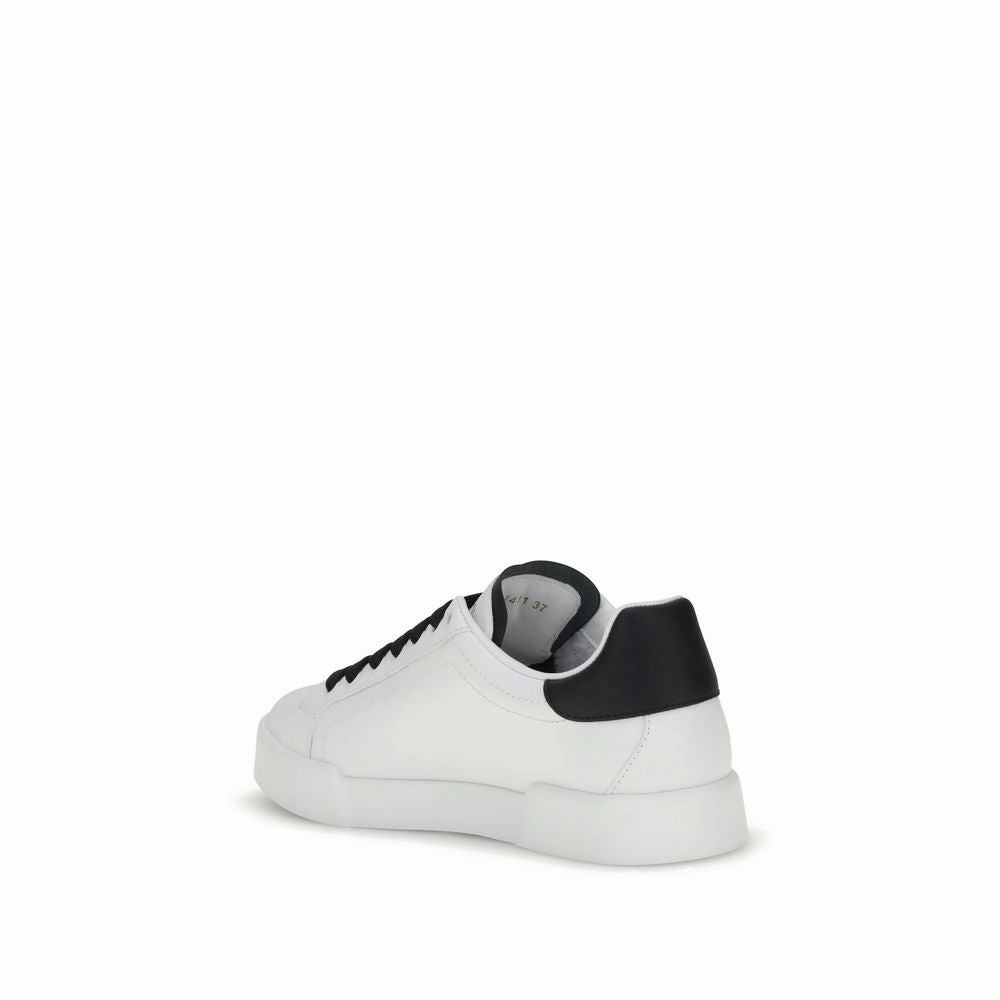 Vicky Vuong Sneakers Dolce & Gabbana White Calf Leather Bos Taurus Low Top Sneakers