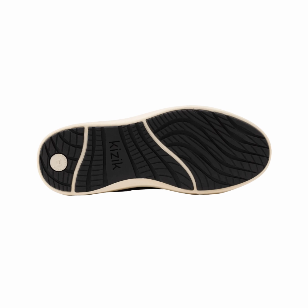 Kizik Womens Vegas 2  Hands-Free Leather Sneakers - Black Pristine American Made Sneakers