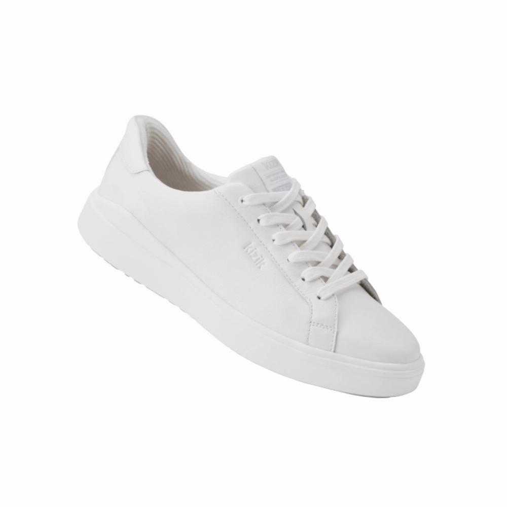 Kizik Womens Vegas 2  Hands-Free Leather Sneakers - Bright White Bedazzled Sneakers