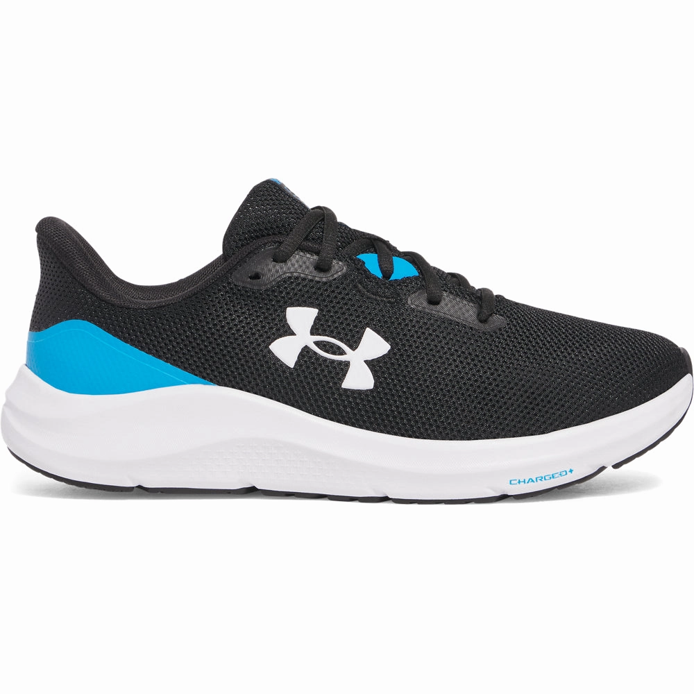 'Under Armour' Men's Pursuit 4 Running - Black / Electric Blue Running Shoe Shop London