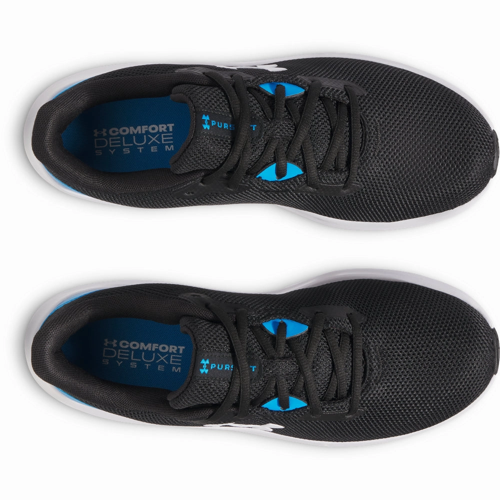 'Under Armour' Men's Pursuit 4 Running - Black / Electric Blue Good Running Shoes For A Beginner