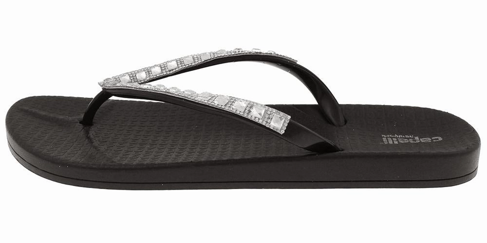 Ladies Fashion Flip Flops with Gem and Rhinestone Trim Flip Flops Sandals Difference