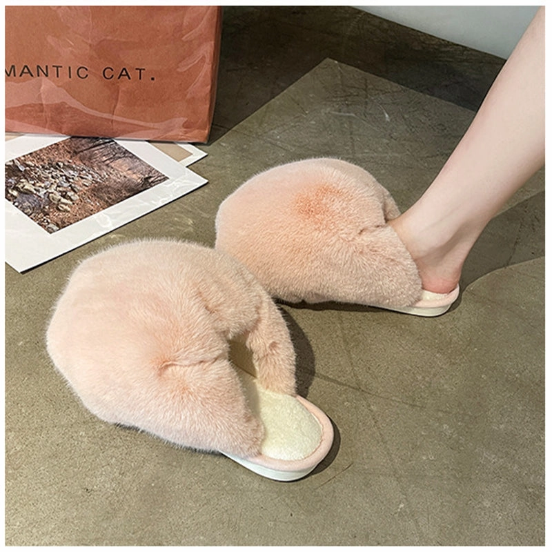 Ladies Slippers Autumn Winter Plush Warm Slippers Shoes for Indoor Outdoor Hey Dudes Slippers