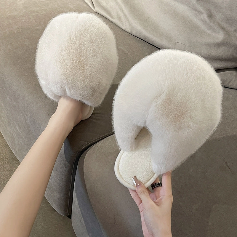 Ladies Slippers Autumn Winter Plush Warm Slippers Shoes for Indoor Outdoor Slippers Sand