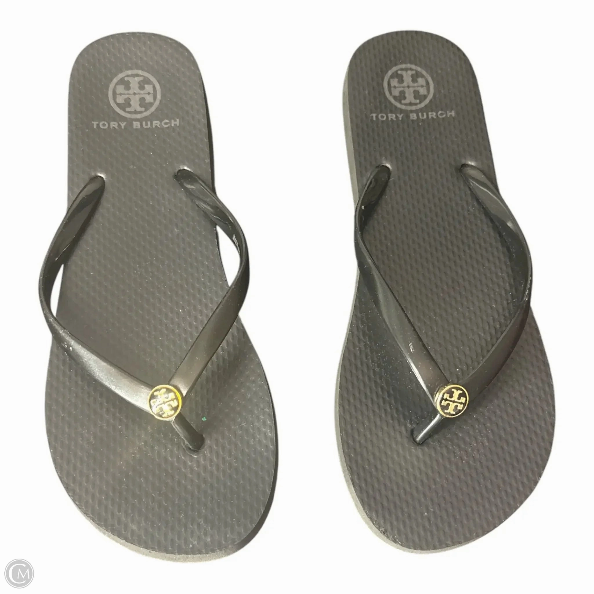 Baby Flip Flops Sandals Designer By Tory Burch In Black, Size: 8.5