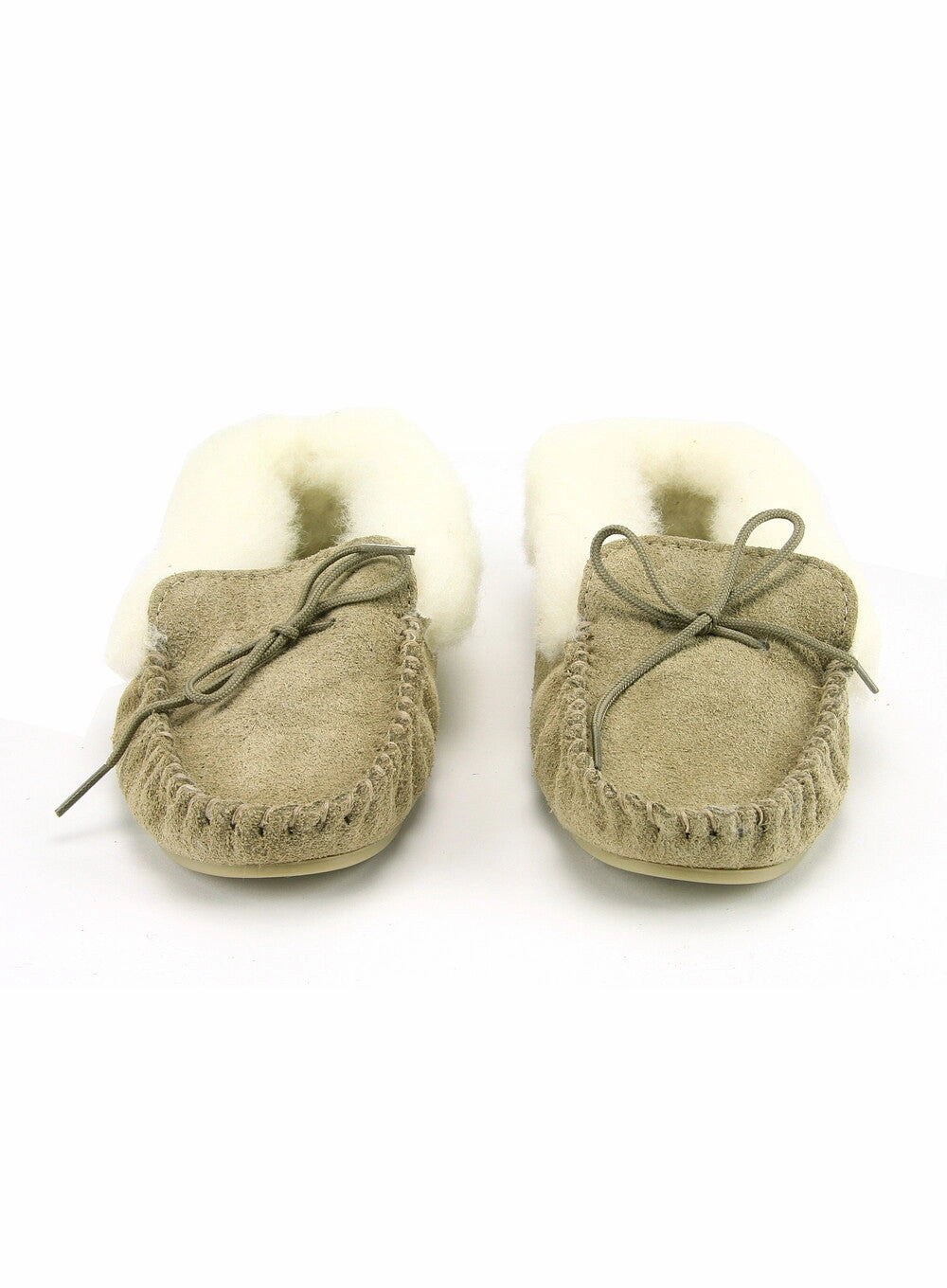 Non Slip Slippers Lambswool Lined Collared Moccasins with Sole