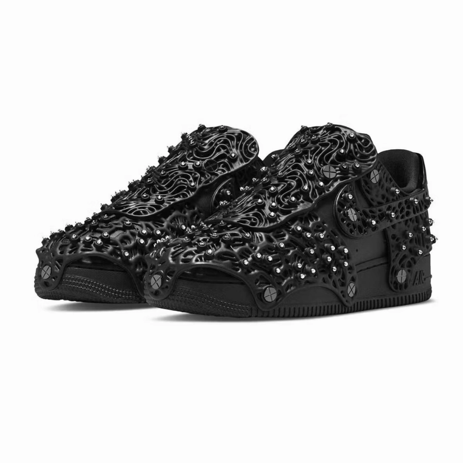 Womens Nike Air Force 1 Low Swarovski Retroreflective Crystals Black Asics Shoes Popular