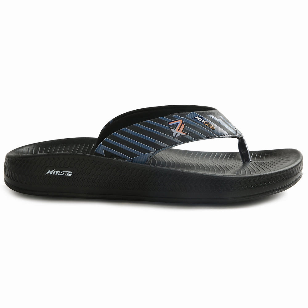Wide Width House Slippers Leap7x Black Casual Flip Flop For Men NITWALK-1 By Liberty
