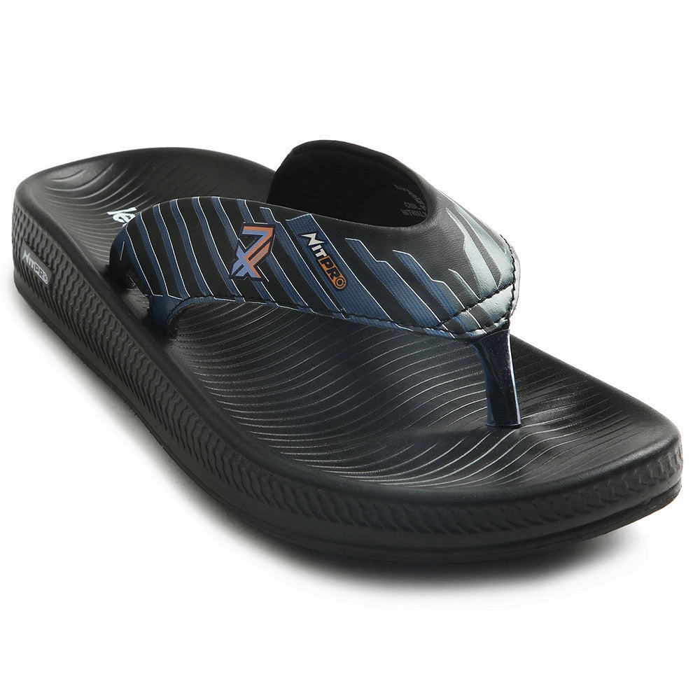 Bedroom Slippers Leap7x Black Casual Flip Flop For Men NITWALK-1 By Liberty
