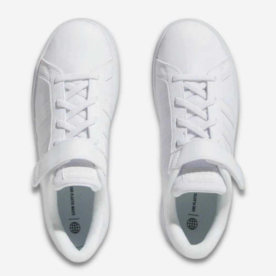 adidas Grand Court Elastic Lace and Top Strap Kids Sneakers Adidas Basketball Shoes T-mac