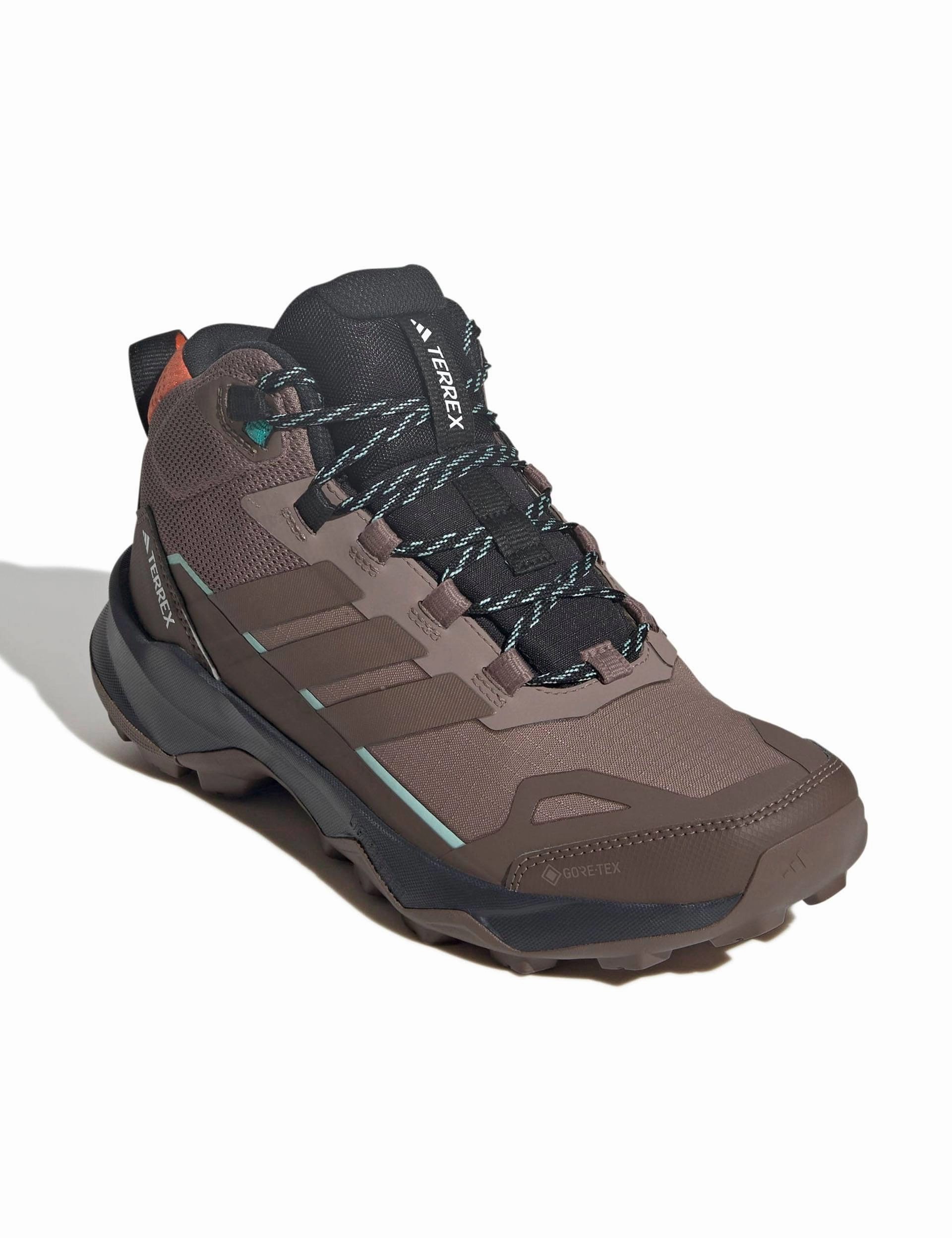 Adidas Basketball Shoes Dame 4 Terrex Skychaser AX5 Mid GORE-TEX Hiking Shoes - Trace Brown/Earth Strata/Semi Impact Orange