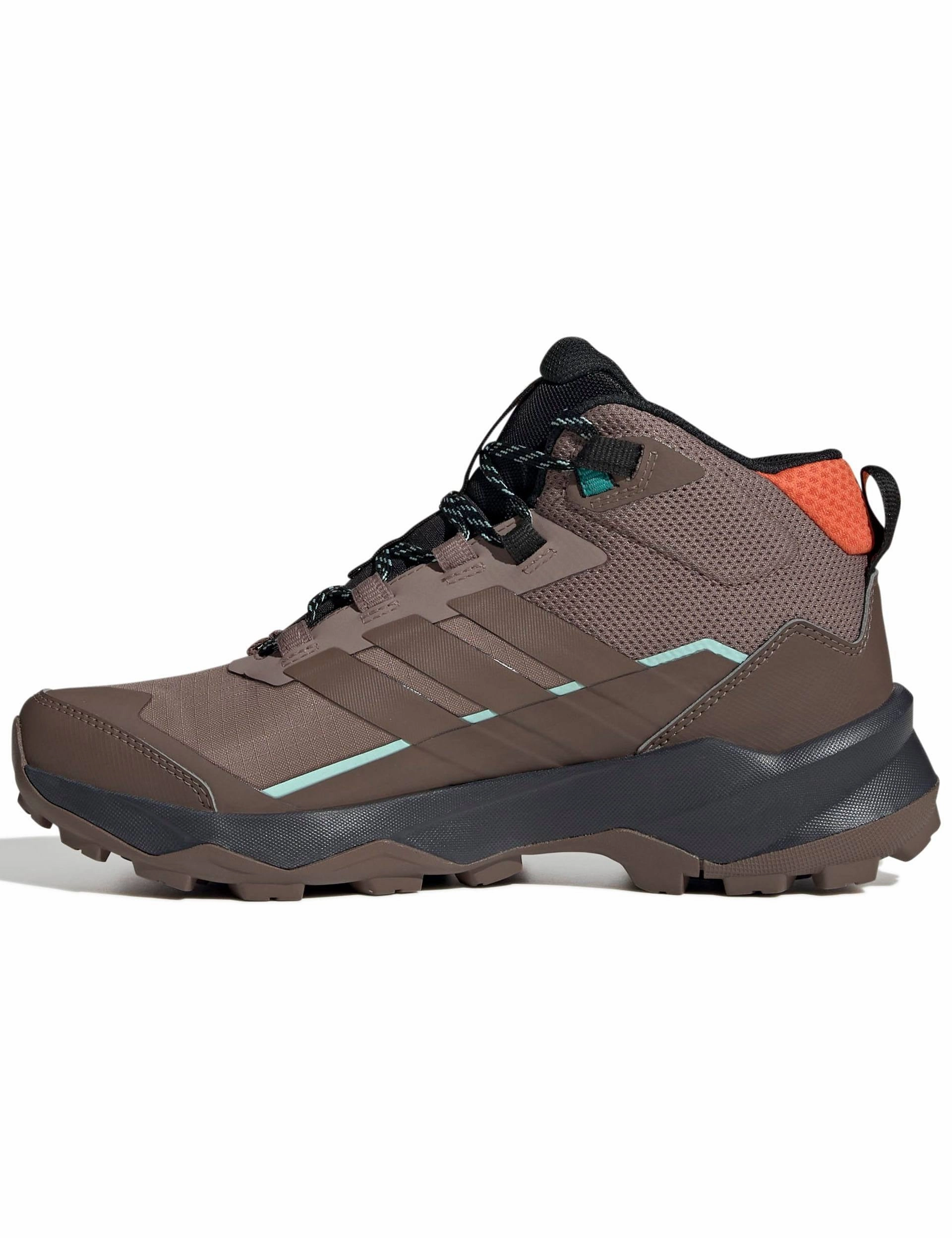Adidas Running Shoes Long Distance Terrex Skychaser AX5 Mid GORE-TEX Hiking Shoes - Trace Brown/Earth Strata/Semi Impact Orange