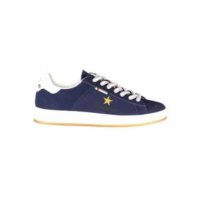 Esercito 1659 Blue Leather Men Sneaker Running Sneakers