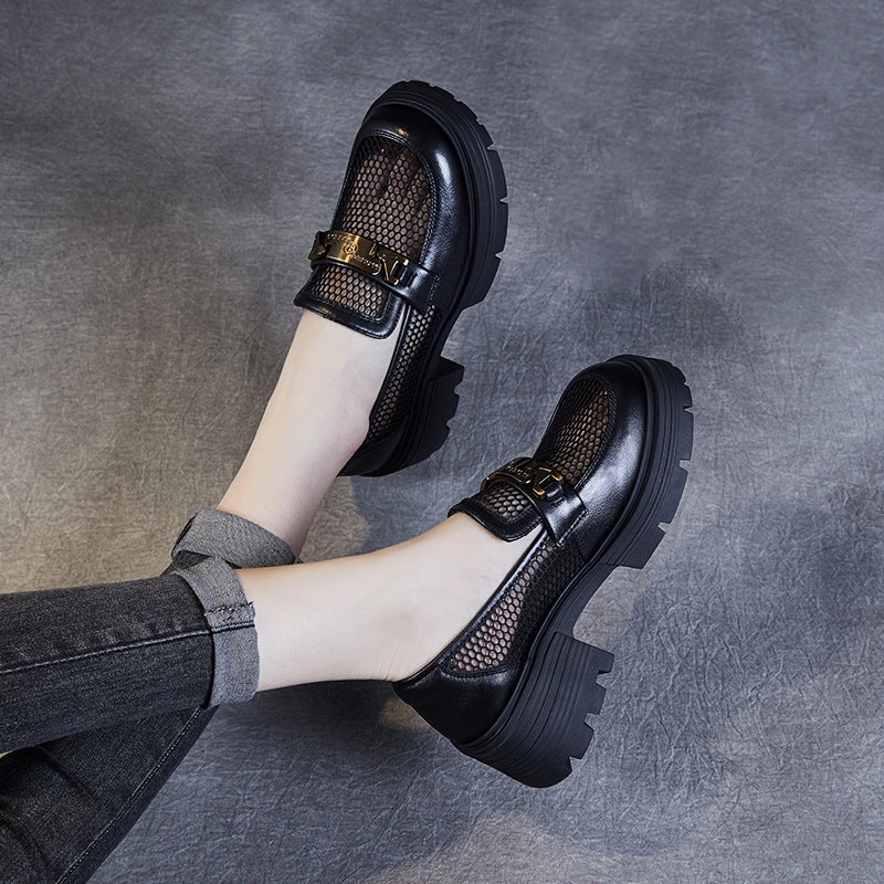 Chunky Mesh Loafers with Gold Chain Accent Cohan Loafers