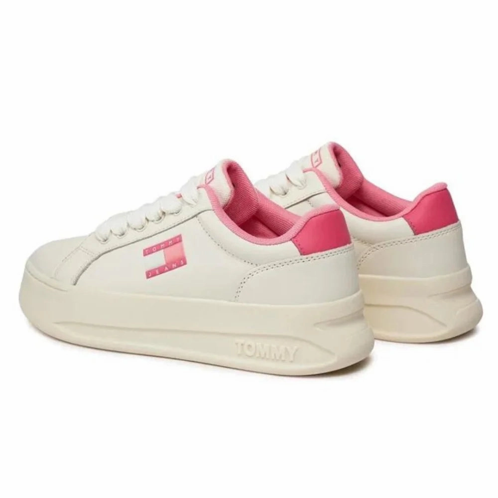 Tommy Hilfiger Jeans TJW City Flatform Sneaker Women EN0EN02500-WHTPNK Hip Hop Dance Sneakers