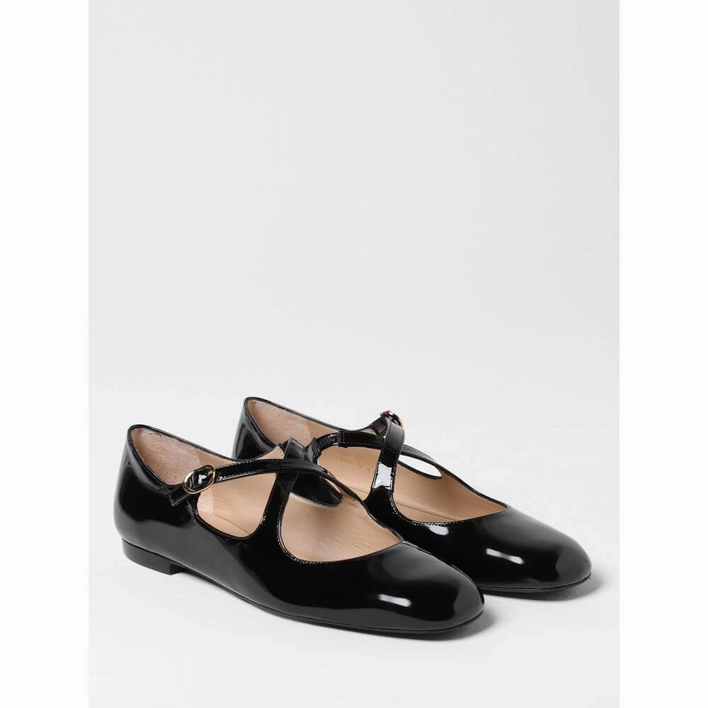 Stuart Weitzman Black Patent Leather Ballet Flats Good Running Shoes For Cheap