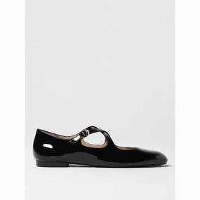 Stuart Weitzman Black Patent Leather Ballet Flats Running Shoes With High Arches