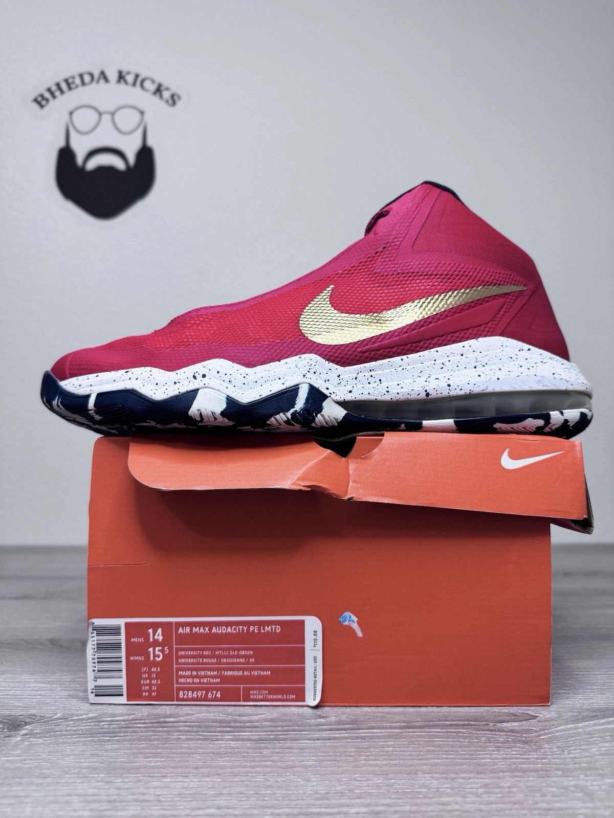 Highest Rated Asics Running Shoes Size 14 - Nike Air Max Audacity PE All-Star Red Anthony Davis 828497-674 Mens