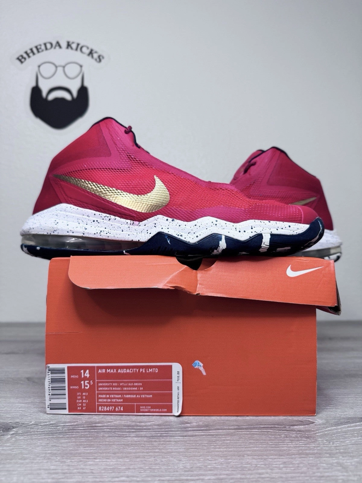 Size 14 - Nike Air Max Audacity PE All-Star Red Anthony Davis 828497-674 Mens Best Asics Gel Shoes