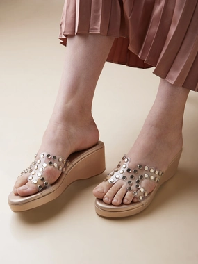 Casual Shoe Brands List Rocia By Regal Rose Gold Women Vinyl Studded Platforms