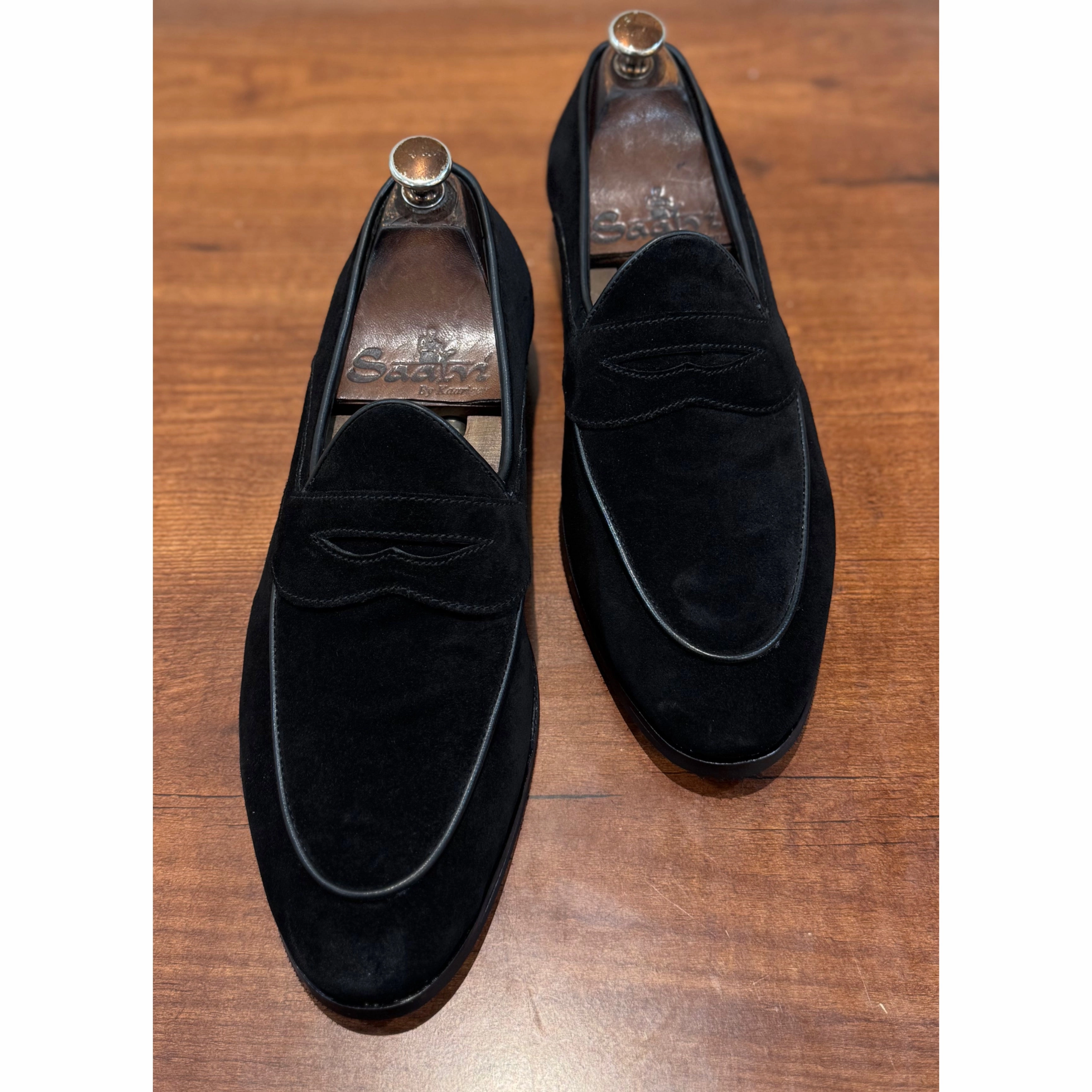 Full Saddle Penny Loafers Black Loafers Vintage