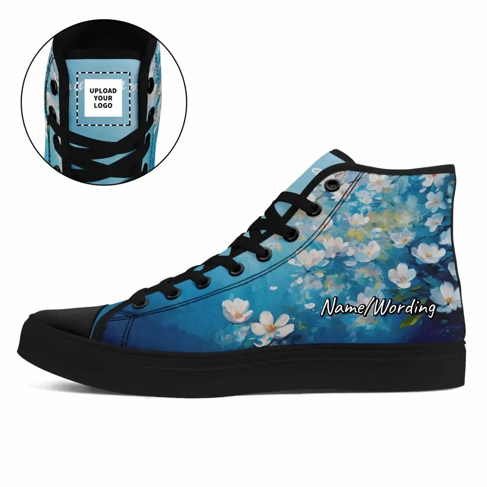 Luxury Gifts,Personalized Floral Sneakers, Custom Canvas and Hightop Shoes, Stylish and Comfortable Shoes Best Sneakers For Plantar Fascitis