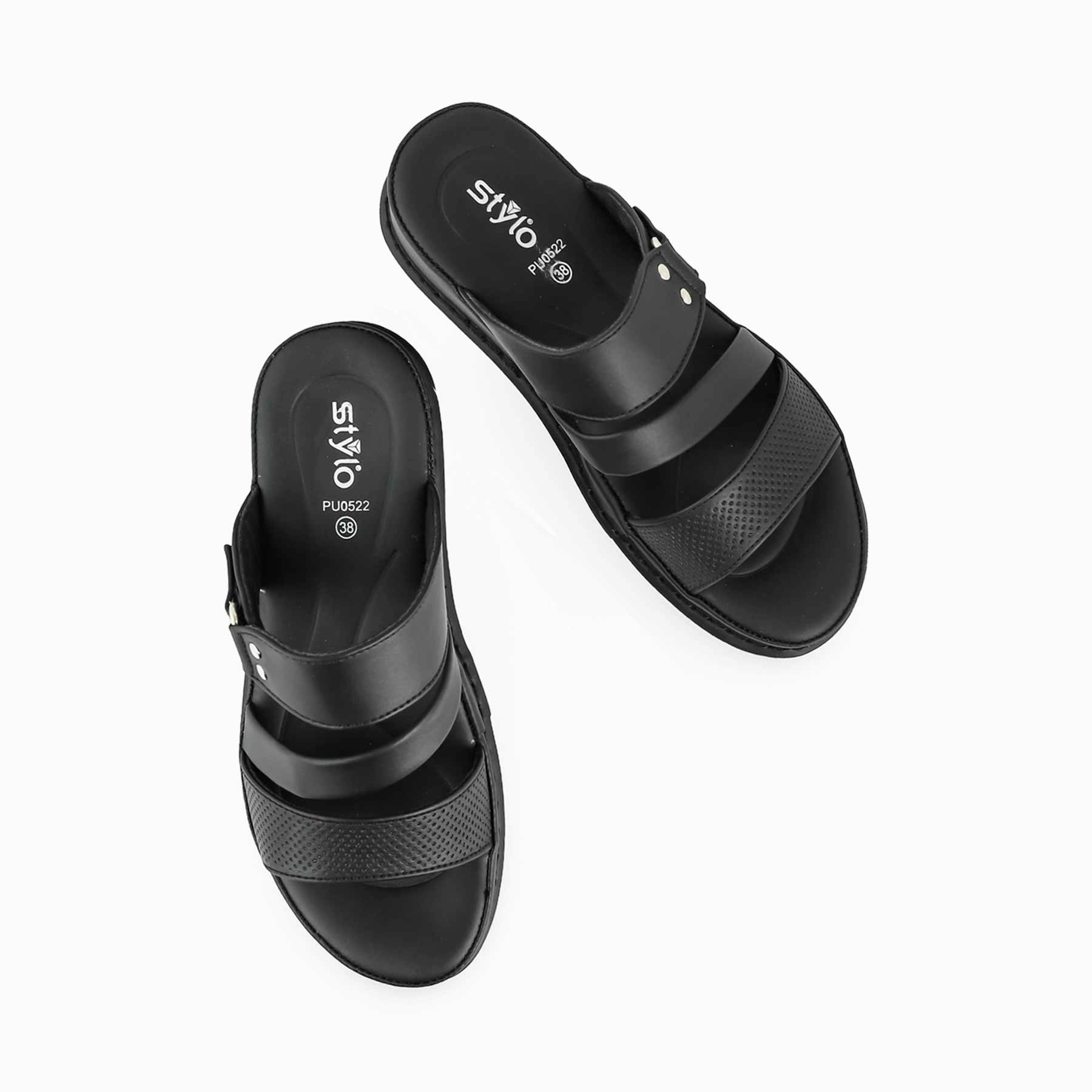Black Formal Slipper PU0522 Slippers Down