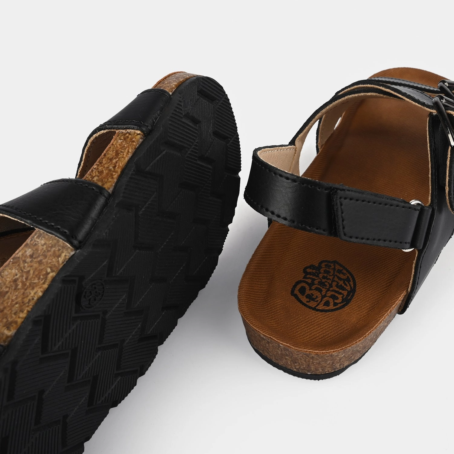 Free Knitting Patterns For Slippers Boys Sandal H1040-512-BLACK