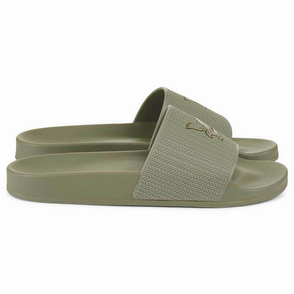 Lyle And Scott Thomson Pool Sliders - Vetiver Olive Cute Bling Flip Flops