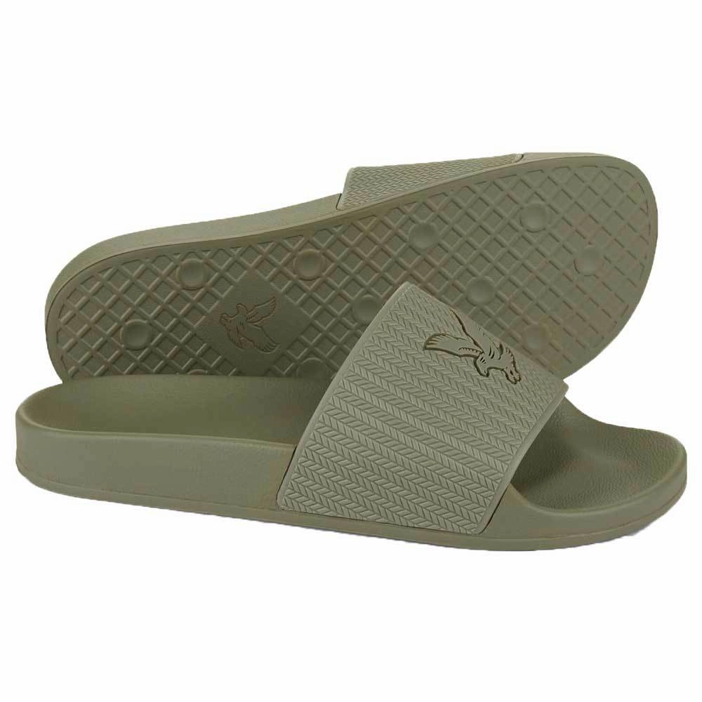 Lyle And Scott Thomson Pool Sliders - Vetiver Olive Western Bling Flip Flops