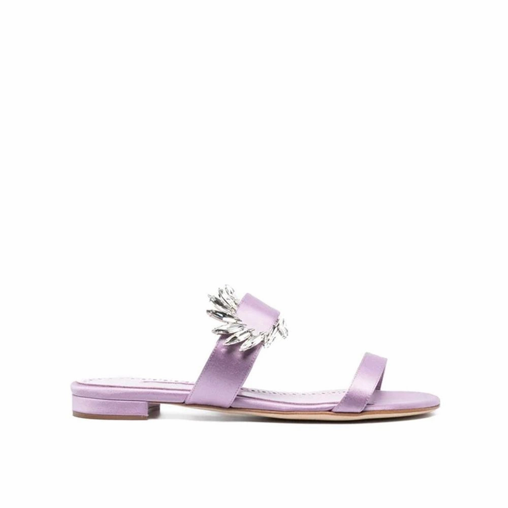 Manolo Blahnik Chivela 010 Flat Women's Sandals Clear Flat Shoes