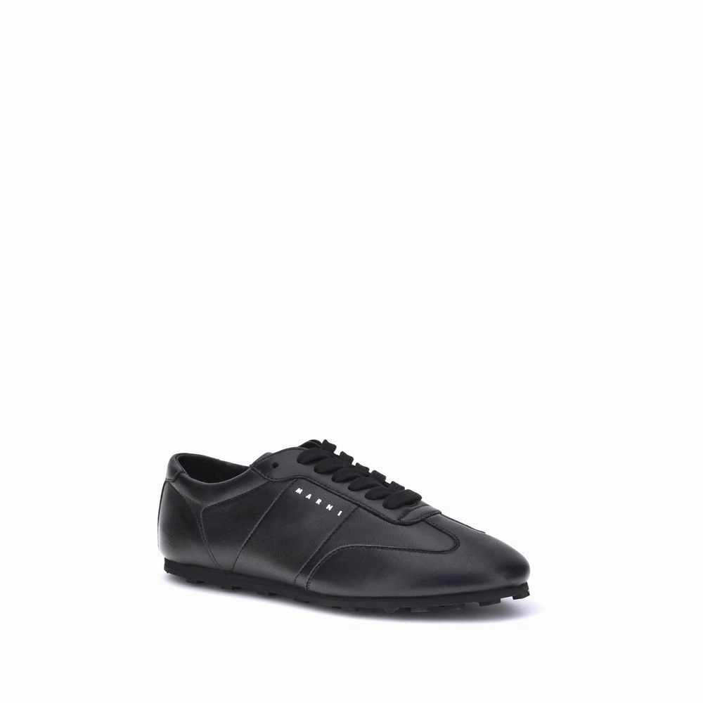 Marni Black Calf Leather Bos Taurus Athletic Sneakers Best Dance Sneakers